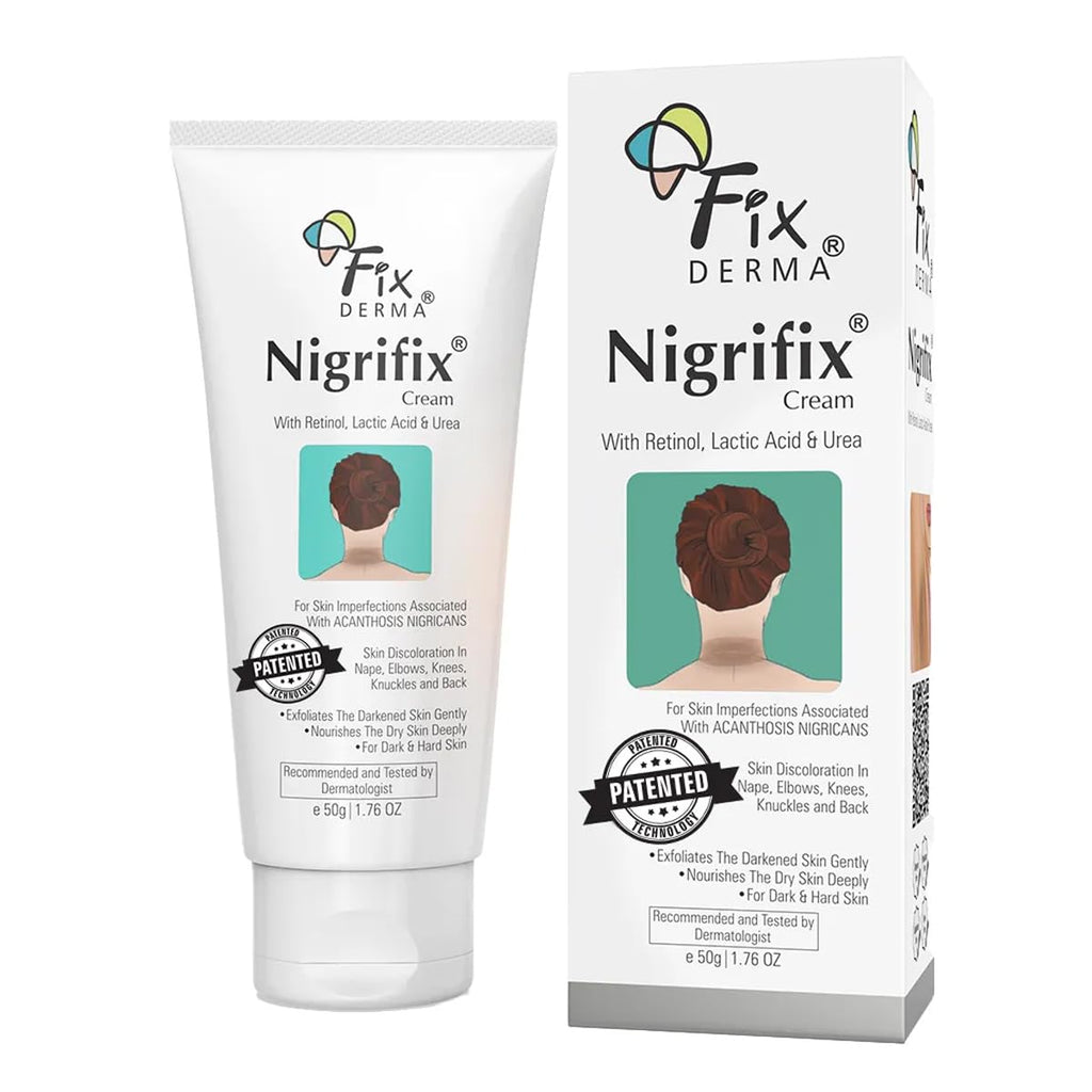 FIXDERMA Nigrifix Cream for Acanthosis Nigricans with Lactic Acid | Dermatologist Tested Retinol Cream | Useful for Dark Body Parts like Neck, Ankles, Armpits & Elbows –1.76 Oz