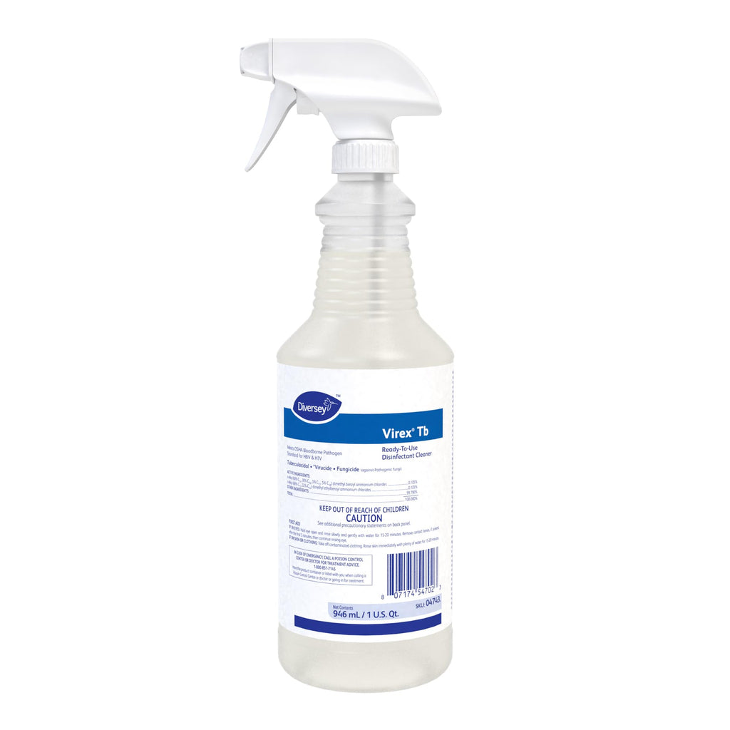 VIREX Diversey Tb Disinfectant Cleaner, Ready-to-Use Formula, 32 oz, 12 Pack