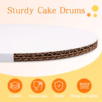 MEBRUDY 12 PCS Cake Boards 12 Inch Round,1/2 Inch Thick Sturdy Cake Drums, Food Grade White Cardboard Base Para Pastel for Wedding, Party, Bakery Home Display