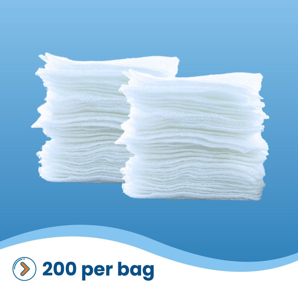 HCS Gauze Pads 2x2, Bulk - 8000ct, Non-Woven, Non-Sterile, 4-Ply - Highly Absorbent, Low-Linting Squares - Gauze Sponges, Small - Medical Supplies, Wound Care, First Aid, Surgical Use, Dental, Beauty