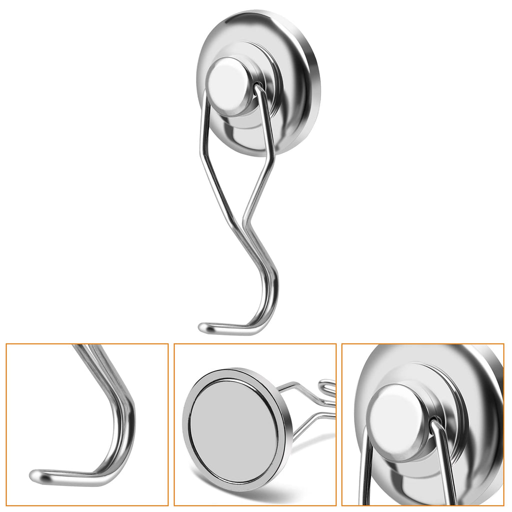 Swivel Swing Powerful Magnetic Hooks,Strong Heavy Duty Neodymium Magnet Hooks Great for Your Refrigerator and Other Magnetic Surfaces - Pack of 7 68mm(2.67in) in Length, 32mm(1.26in) in Diameter