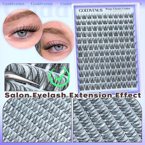 Natural Lash Clusters Kit for DIY Lash Extension 3 in 1 Eyelash Clusters Kit Wispy Individual Lashes Cluster C Curl Cluster Eyelash Extensions kit with 132pcs Eyelashes Clusters 10-16mm