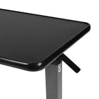 Vaunn Medical Pneumatic Adjustable Overbed Bedside Table with Wheels (Hospital and Home Use)
