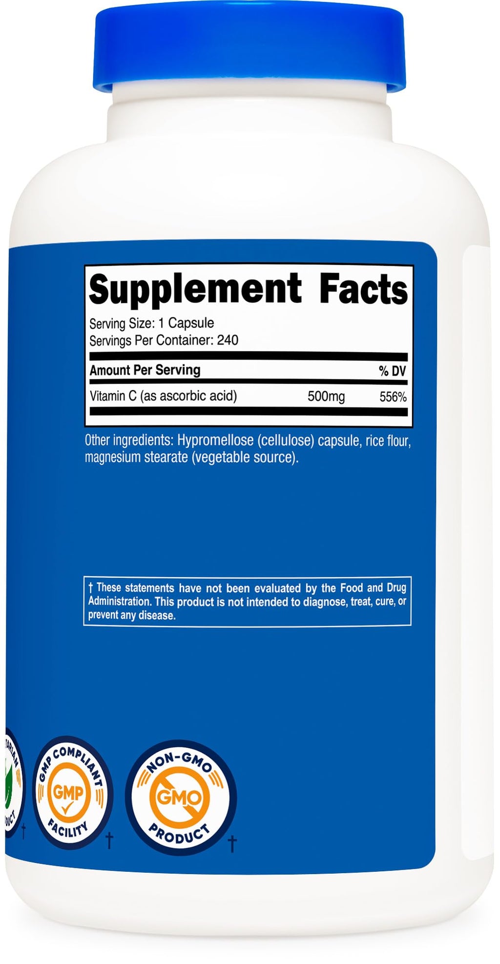 Nutricost Vitamin C 500mg, 240 Capsules, Vegetarian, Gluten Free & Non-GMO (Pack of 2)