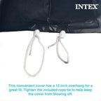 Intex 28026E UV Resistant Deluxe Debris Pool Cover for 13-Foot Intex Easy Set Above Ground Swimming Pool, Vinyl Round Cover with Drain Holes and Nylon Tie-Down Ropes, Blue