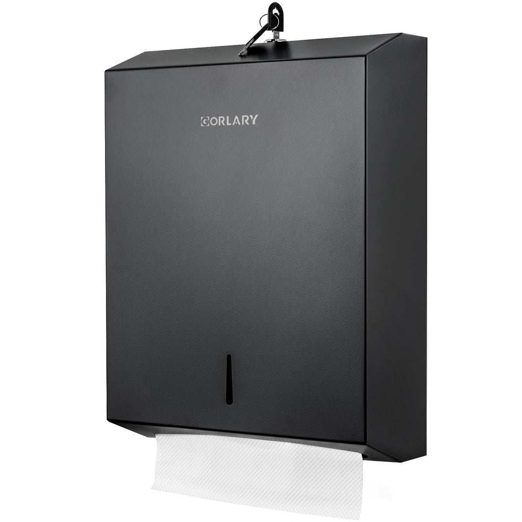 Gorlary Commercial Paper Towel Dispenser Wall Mount, Matte Black