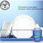 Quality Chemical Heavy Duty Liquid Alkaline Commercial Dishwasher Detergent (1 Gallon) - Rinse All/Commercial Industrial Grade Rinse Aid/Dishwasher Rinse Aid, heat and cool dry Finish (1 Gallon)
