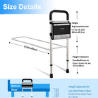 PidmFoy Bed Rails for Elderly Adults Safety, Height Adjustable Bed Cane, Bed Assist Rails for Seniors with Support Feet, Bedrails for Elderly Adults Grab Bar Handrails for Most Genre