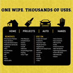Tub O' Towels Heavy-Duty Multi-Surface Cleaning Wipes – Extra-Large 10" x 12", 90-Count Canister – Removes Grease, Tar, Ink & Tough Stains – Safe for Home, Auto, Garage & More