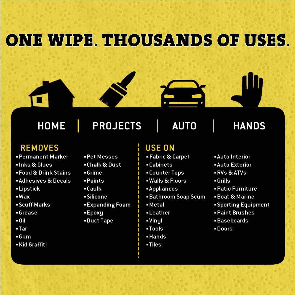 Tub O' Towels Heavy-Duty Multi-Surface Cleaning Wipes, 7" x 8", 40 Count Canister, Removes Grease, Grime, and Tough Stains, Durable Disposable White Wipes for Home, Garage, and Outdoor Cleaning Tasks