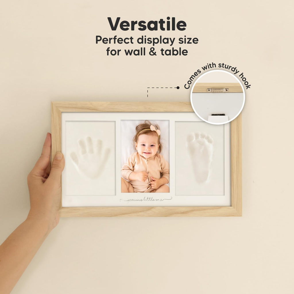 KeaBabies Baby Hand and Footprint Kit, Clay Keepsake Frame (Ash Wood)