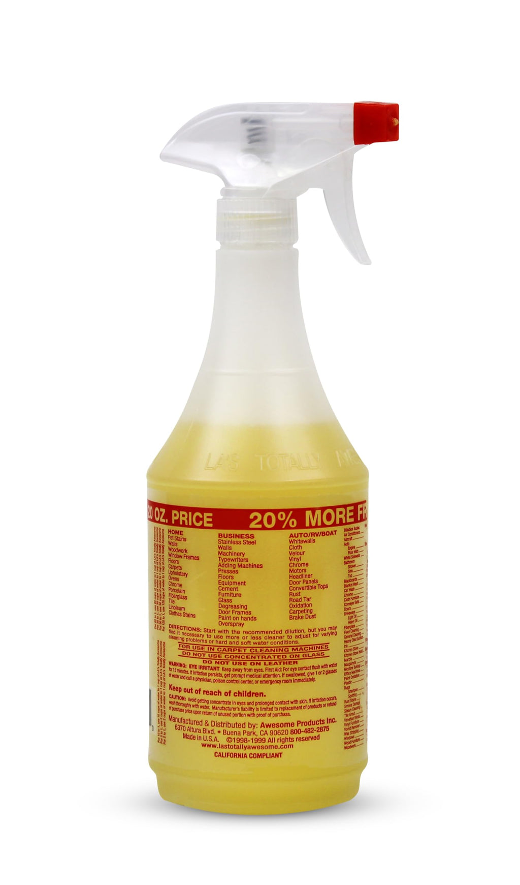 La's Totally Awesome All Purpose Cleaner Spray – 24oz (Pack of 6) Heavy Duty Multi-Surface Degreaser & Stain Remover – Ready-to-Use Cleaning Spray for Kitchen, Bathroom, Floors, Auto & More