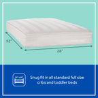 Sealy Baby Perfect Rest Waterproof Crib Mattress plus Toddler Bed Fit, Premium 150 Extra Firm Coils, Non Toxic, Airy Cushioning, GREENGUARD Gold Certified, Safety & Quality Tested, Made in USA, 52X28"