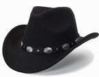 Western Cowboy Hat for Men Women Classic Fedora Cowgirl Hats Buckle Belt