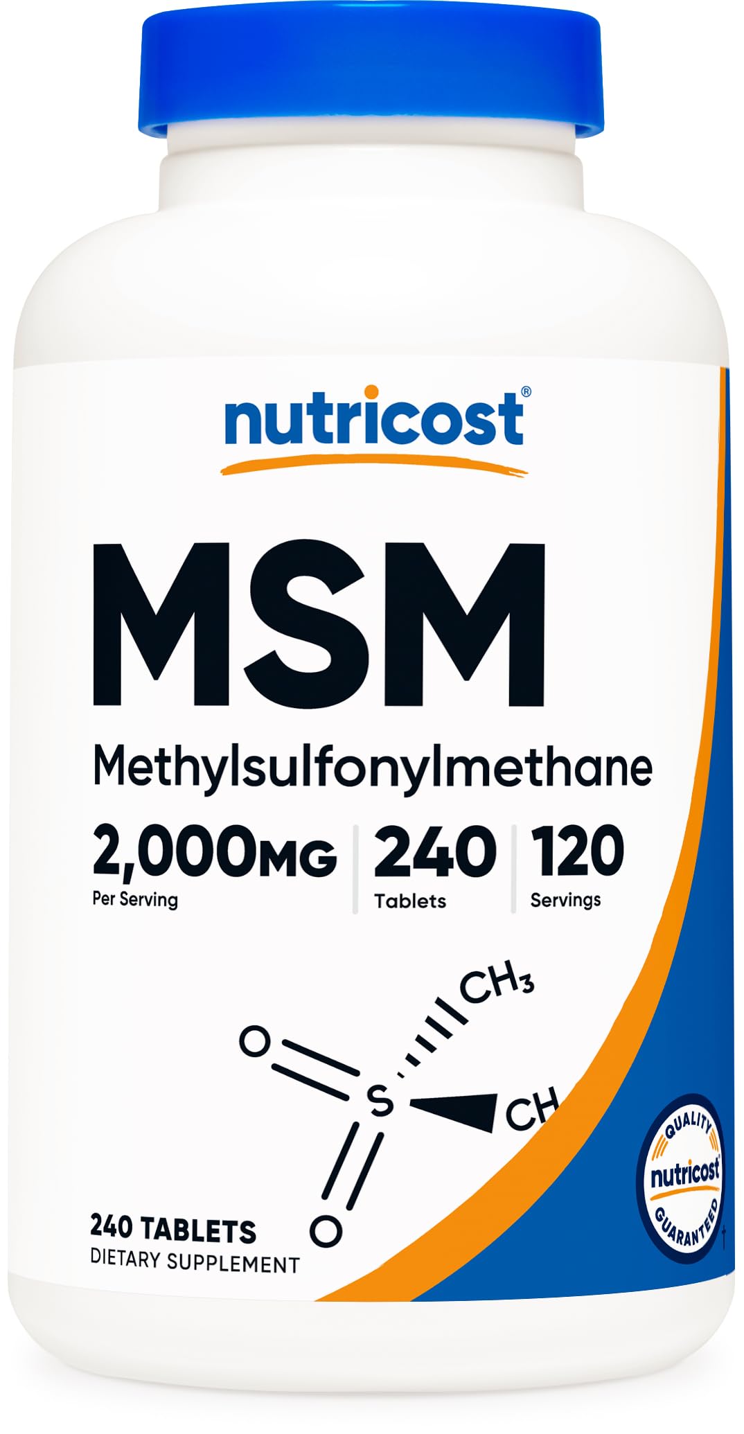Nutricost MSM Tablets (Methylsulfonylmethane) 2000mg Per Serving, 120 Servings, 240 Tablets - Non-GMO and Gluten Free