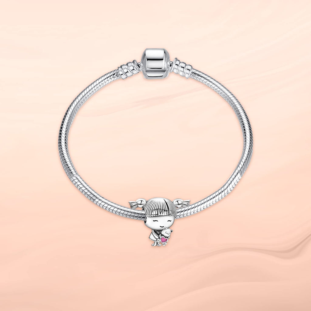 Annmors Baby Girl Bead Charm 925 Sterling Silver for Women Bracelet & Necklace Gifts for New Mom