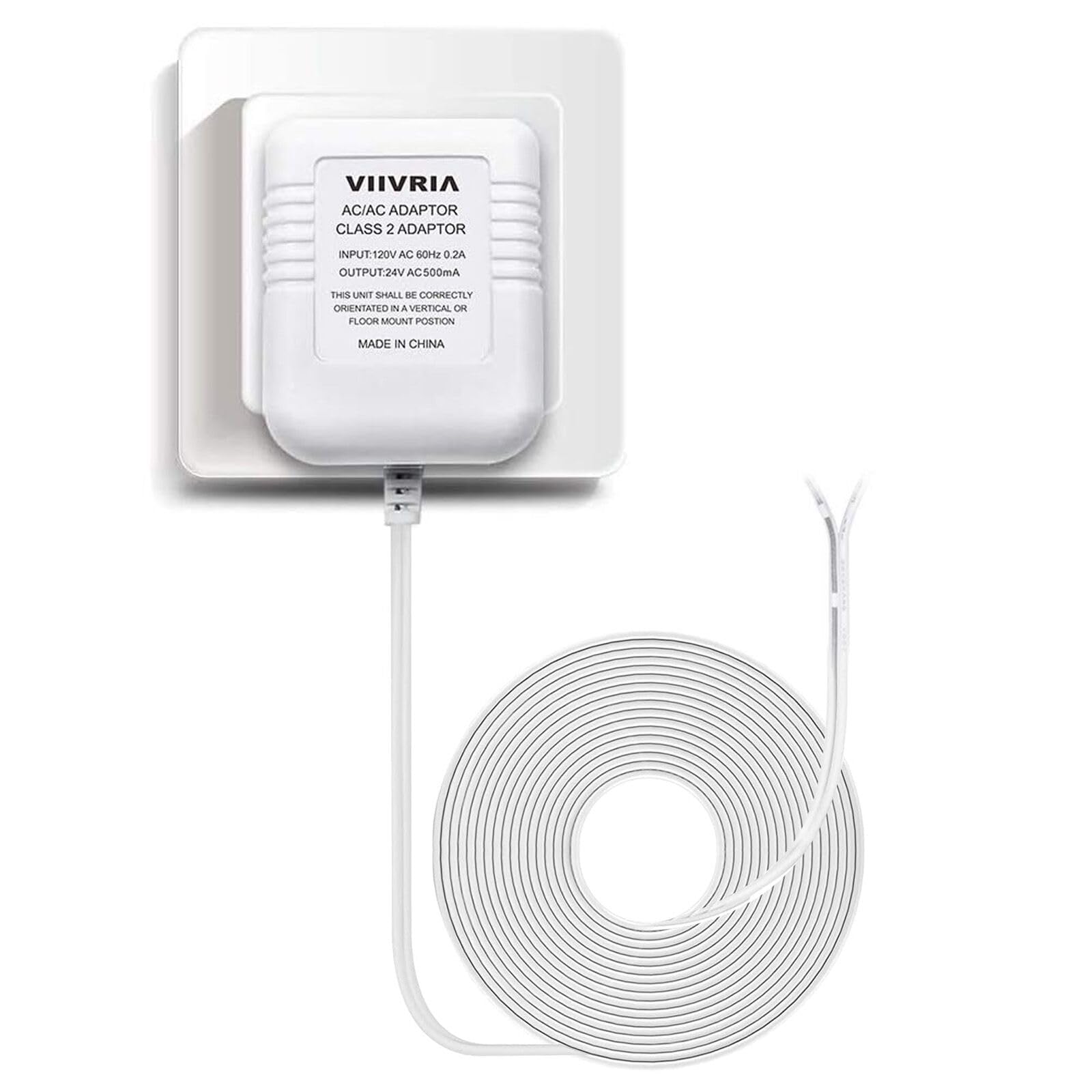 AC 24 Volt Transformer, C Wire Adapter, Compatible with All Versions of Ring Doorbell and Thermostat for Ecobee,Sensi and Honeywell, 315" Long Cable
