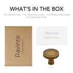 Ravinte 15 Pack Drawer Pulls 1-1/4 Inch Kitchen Cabinet Knobs Solid Round Dresser Drawer Knobs Antique Brass Dresser Knobs Drawer Knobs Simple Cabinet Hardware for Cupboard Drawer Pulls