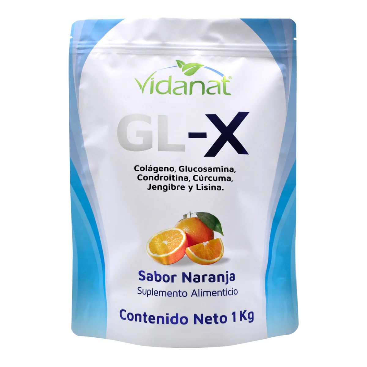 Vidanat GL-X Orange 1Kg – Joint Support with Glucosamine, Chondroitin, Turmeric Root & Collagen – Helps Mobility, Flexibility & Cartilage Health – Orange Flavor