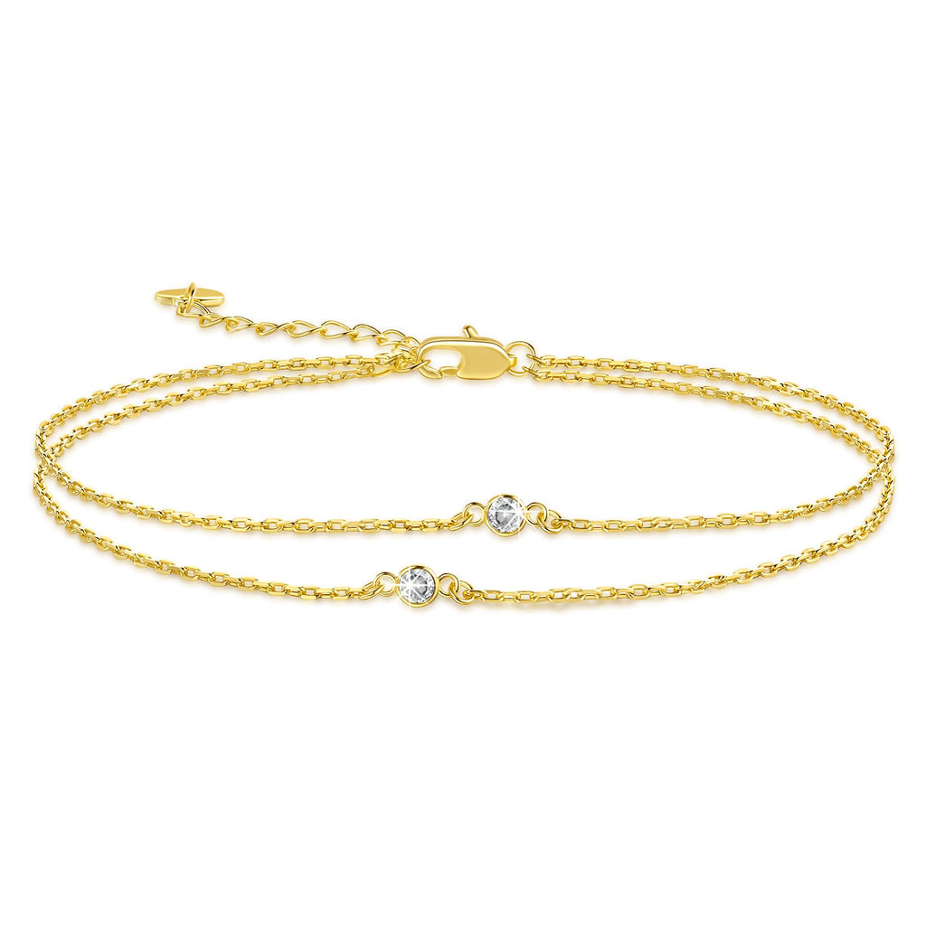 AOZELAN Gold Anklets for Women 14K Gold Ankle Bracelets for Women
