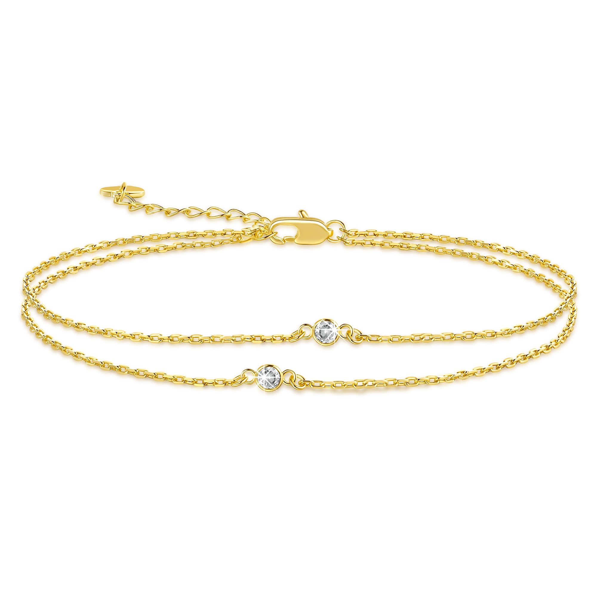 AOZELAN Gold Anklets for Women 14K Gold Ankle Bracelets for Women