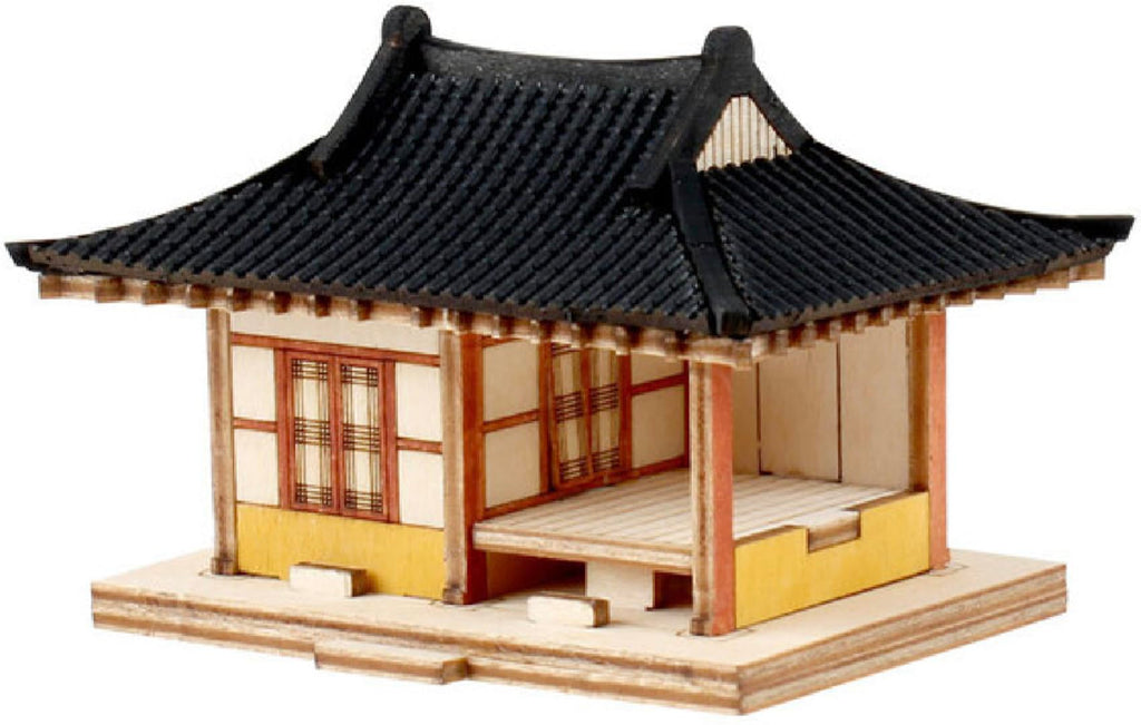 Youngmodeler Mini Tile Roofed House 2 Compartsments, Wooden Creative Model Kits, Detailed Model Kits for Enthusiasts and Collectors 미니기와두칸