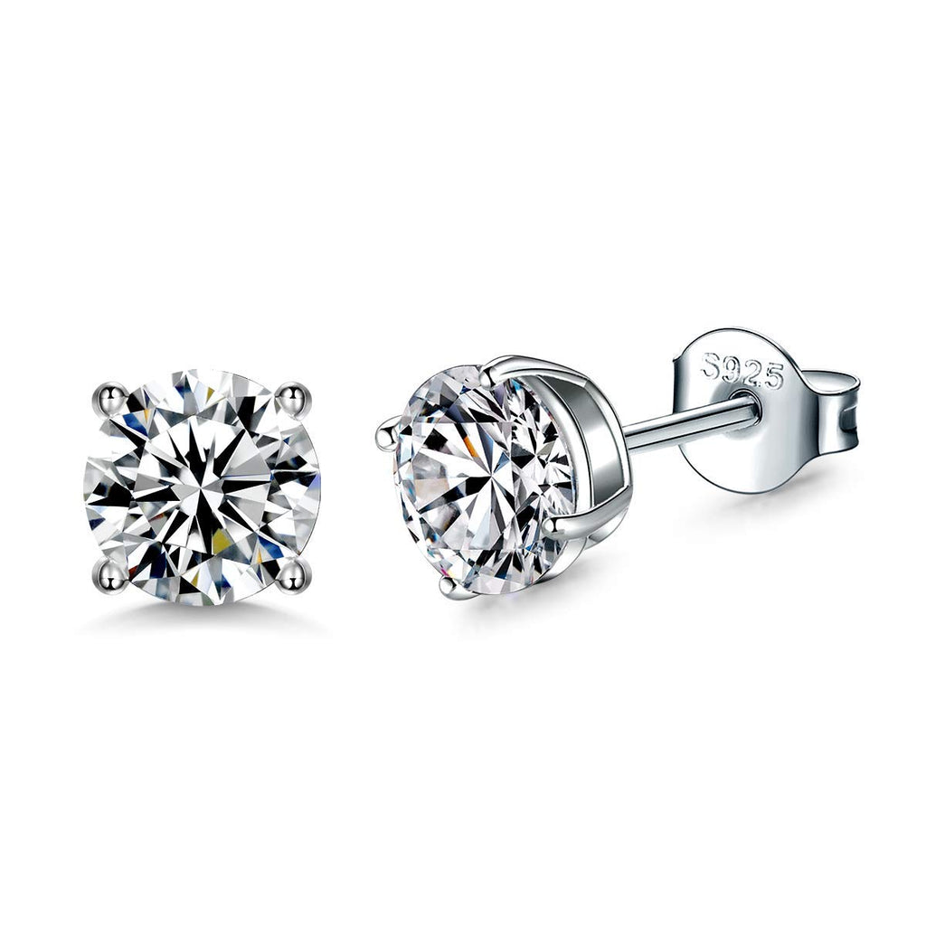 Sterling Silver Stud earrings Set Silver CZ Stud Earrings for Women 4567mm