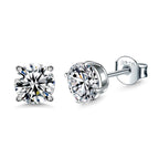 Sterling Silver Stud earrings Set Silver CZ Stud Earrings for Women 4567mm