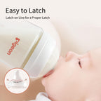Pigeon Glass Nursing Bottle Wide Neck, Anti-Colic, Streamlined Body, Natural Feel, Easy to Clean, Heat-Resistant, 8.1 Oz (Pack of 2), Includes 2pcs M Nipples (3m+)