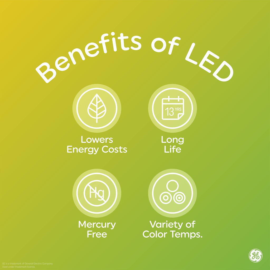 GE Relax LED Light Bulbs, 60 Watt, Soft White, A19 (4 Pack)