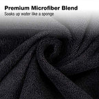 Eurow Microfiber Salon Towels – Bleachproof, Ultra Absorbent & Quick Drying – Soft, Lightweight & Durable for Hair Styling, Beauty, Barber & Spa Use, 16 x 29 Inches, 10-Pack, Black