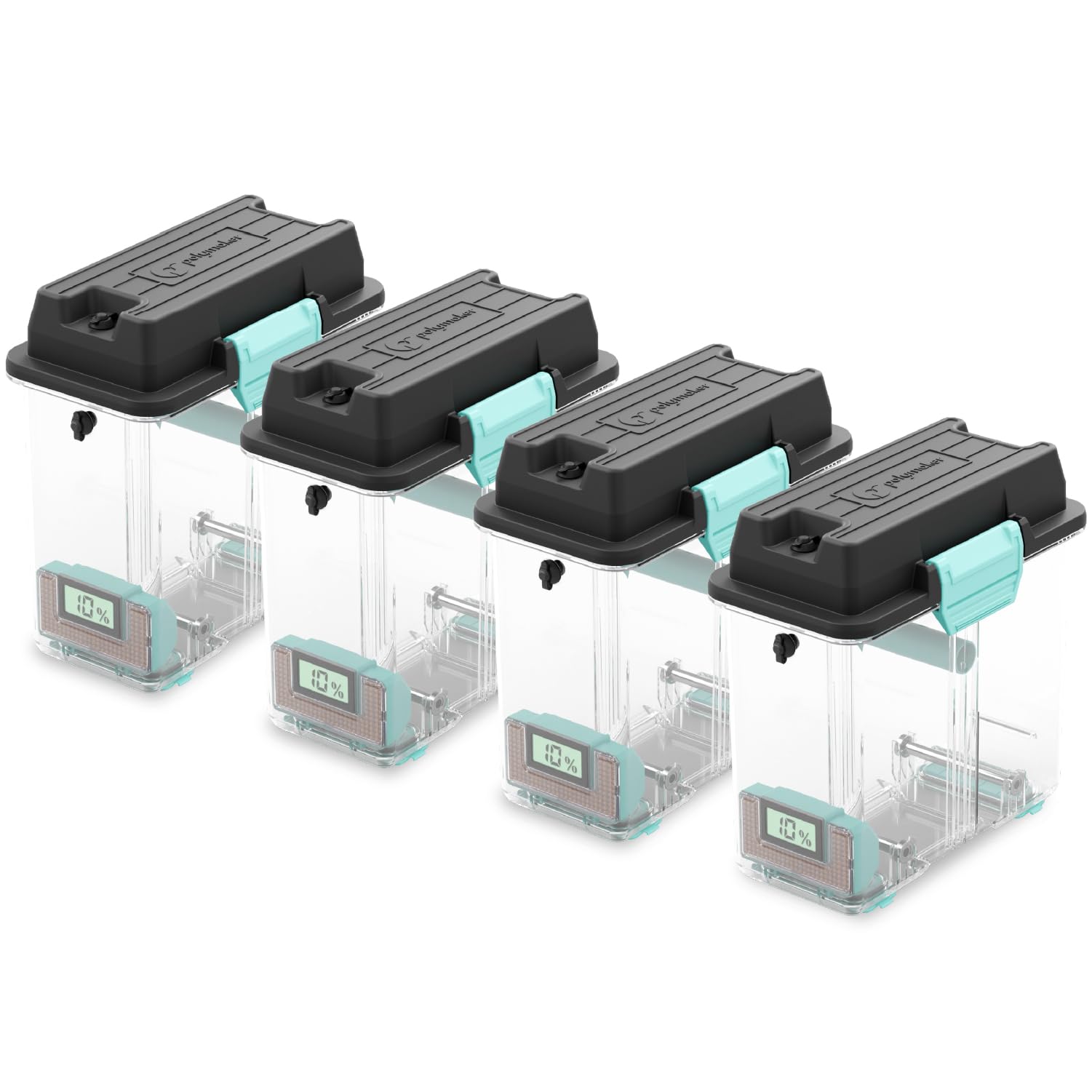 Polymaker 3D Printing Filament Storage Box 4-Pack - PolyDryer Box x4 for Continuous Filament Sealing and Protection, 3D Printer Filament Holder Compatible with PA Nylon, PLA, PVB, PETG, ABS, TPU