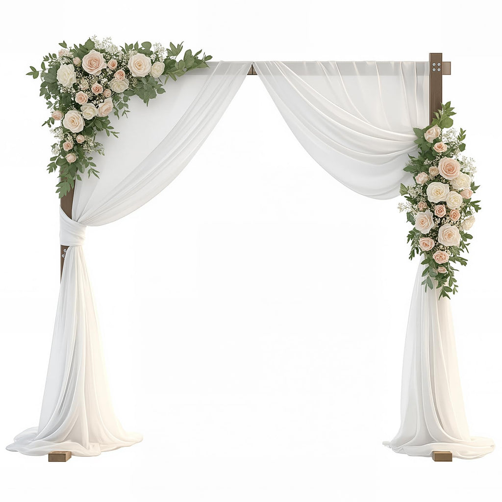 7.2FT Wooden Wedding Arch Square Wood Arches Arbor Backdrop Stand for Ceremony Indoor Outdoor Wedding Party Proposal Scene Garden Beach Forest Rustic Boho Decoration