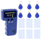 RFID 125KHz Card Reader Writer Handheld Smart ID Card for T5577 or EM4305, Includes 6pc White Card and 6pc Blank Writable T5577 Keychains Christmas Stocking Stuffers for Men