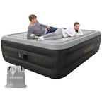 Air Mattress Full with Built in Pump,20'' Inflatable Mattress 2 Mins Self-Inflation/Deflation,Thicker Blow up Mattress Leak-Proof,Flocked Top Air Bed with Storage Bag for Home, Camping & Guests
