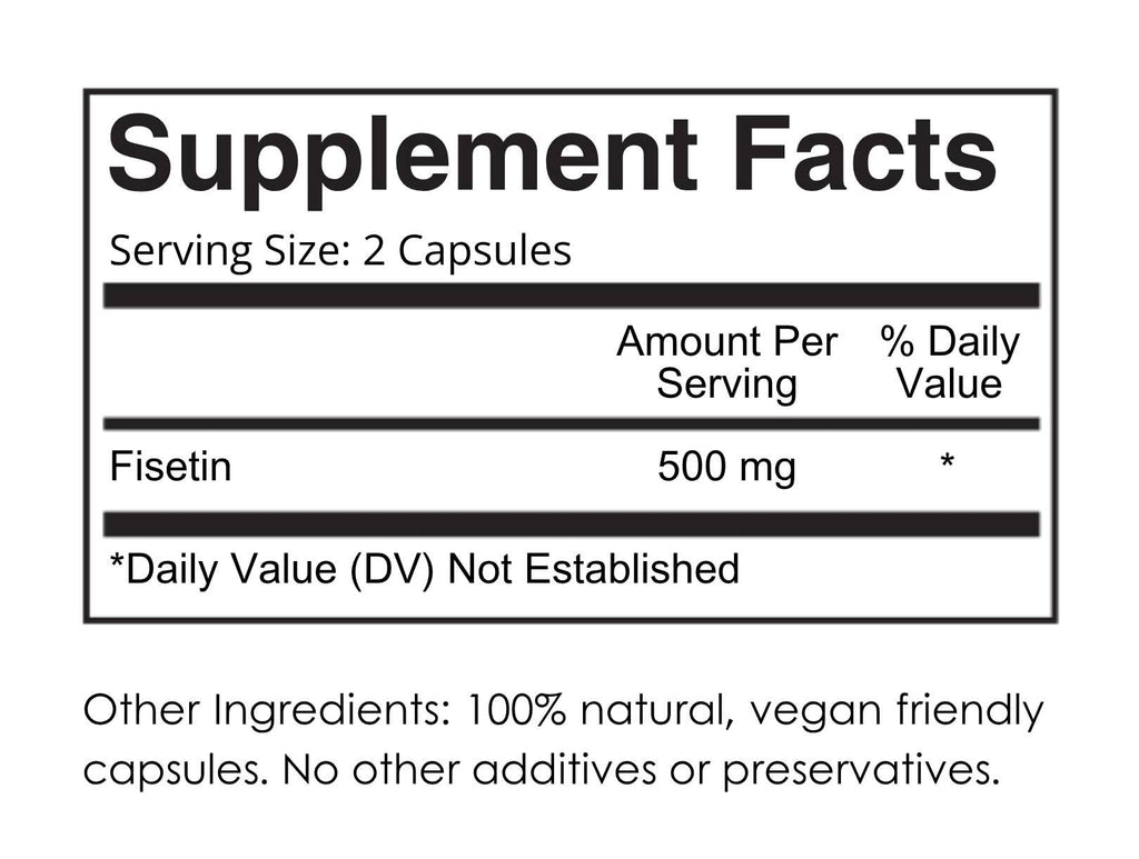 aeternum Premium Quality Fisetin 500mg 60 Capsules