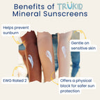 TruKid Eczema Mineral Sunscreen SPF 30 - All Natural Kids & Baby Sunscreen for Face & Body, Non-Toxic Zinc Oxide Sunblock Protection for Sensitive Skin, Unscented, FSA Eligible, Travel Size 3.4oz