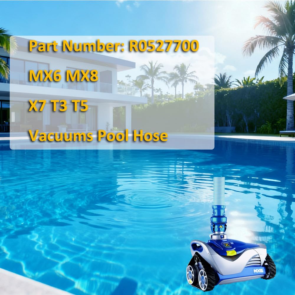 5 Pack R0527700 Pool Cleaning Vacuum Hoses, 39 Inch Fast Twist Lock Hose Replacement Kit Compatible for Zodiac MX6,MX8,X7,T3,T5 Swimming Pool Cleaner