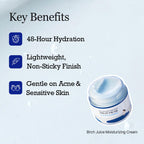 ROUND LAB Birch Juice Moisturizing Cream 2.7 Fl Oz, 48-Hour Deep Hydrating Face Moisturizer with Birch Sap & Vita Hyaluronic Acid for Acne-Prone Skin, Reduces Sebum, Oil, Blackheads, Korean Skin Care
