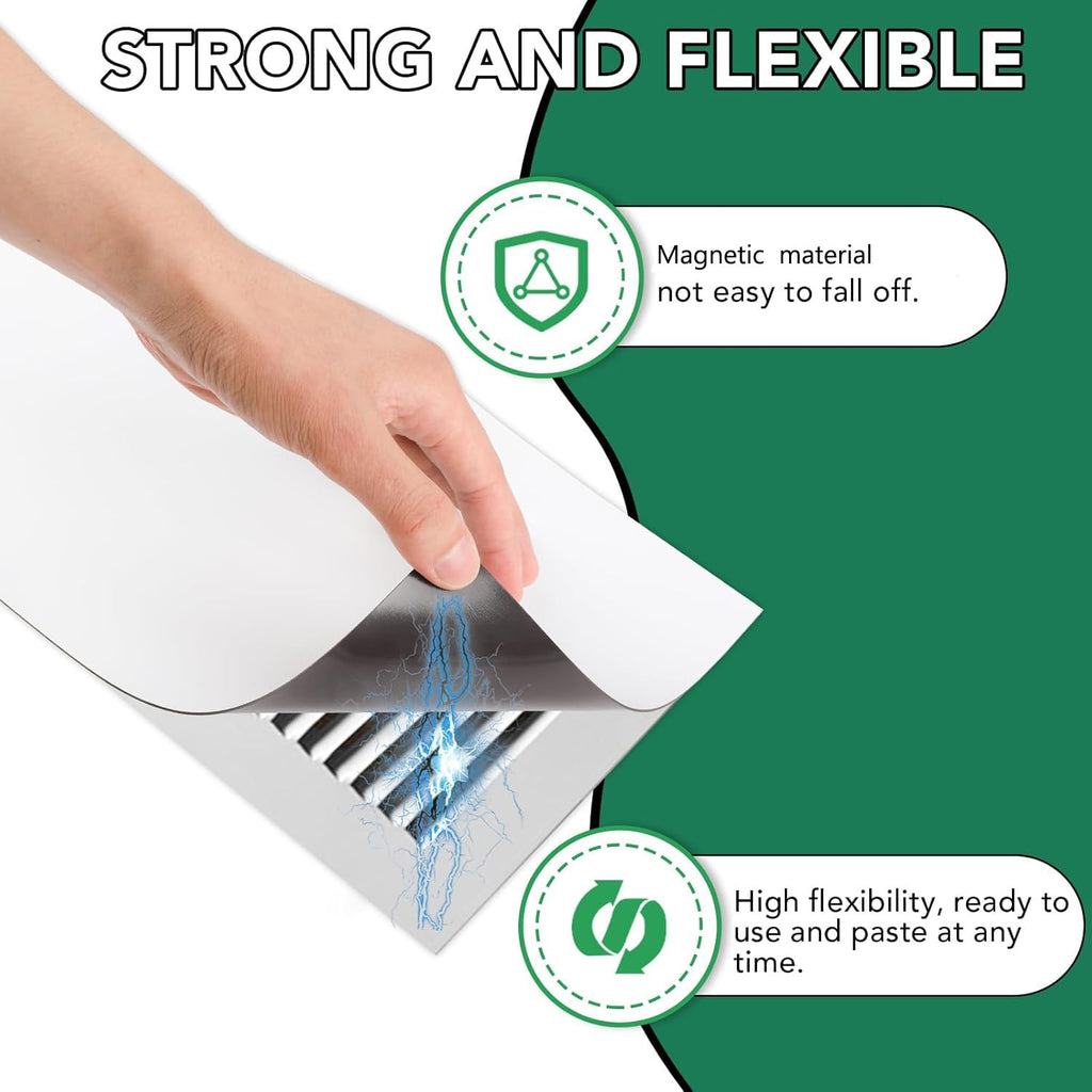 4 Pack Magnetic Vent Covers, Strong Vent Covers 5.5 X 12inch High Strength Magnetic Vent Cover for Floor Wall and Ceiling Registers Home HVAC and AC Vents