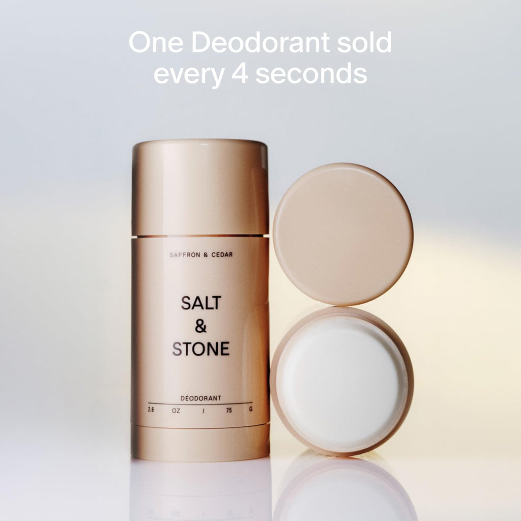 Salt & Stone Aluminum-Free Deodorant for Women & Men Saffron & Cedar 2.6 oz