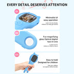 Ashfly Kids Magnifying Glass Educational Science Kit - Mini LED Pocket Microscope for Kids(3-10 Years) - Durable Design - Ideal Gift for Girls (Blue)