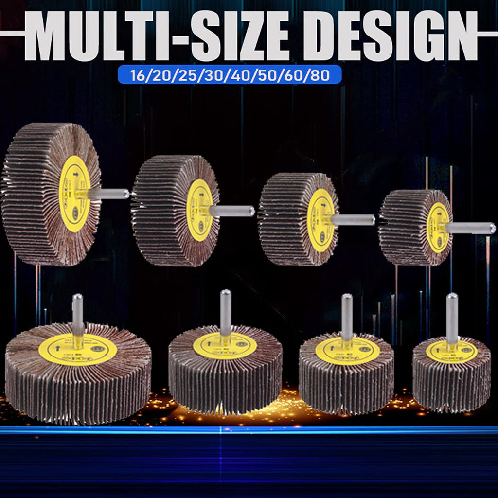 Mixiflor 24 Pcs Abrasive Flap Wheel Sander Set, 80 Grit Aluminum Oxide Sanding Flap Wheel, 1/4" Shank Flap Wheel Sander for Drill, Die Grinder Flap Wheel for Remove Rust