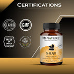 Shilajit Capsules - Non GMO Extract by mi Nature | 180 Veg Caps | Promotes Vibrant Energy & Vitality| 1000 mg | 100% Only Shilajit Extract Capsules | Fulvic Acid