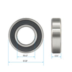 FOCMKEAS R10-2RS 10 PCS Deep Groove Ball Bearing ID 5/8"×OD 1-3/8 "×Width 11/32" Double Black Rubber Shielded Ball Bearing Chrome Steel P0 Z2 Bearing for Industrial Machine,Power Tools