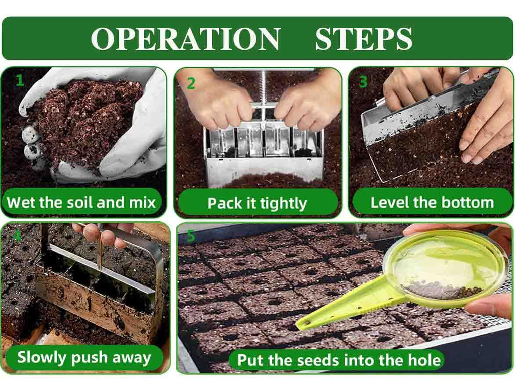 2 Inch 4-Cell Handheld Heavy Duty Soil Block Maker for Seed Starting