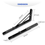 Ravinte 2 Pack 16 Inch Folding Shelf Brackets – Matte Black, Heavy Duty Collapsible Brackets for Tables and Benches – Space-Saving Design