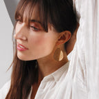 Gold Tone Teardrop Earrings for Women - Boho Simple Filigree Leaf Dangles