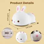 Kawaii Bunny Toys for Girls Gifts, 16-Color Silicone Night Light Cute Lamp