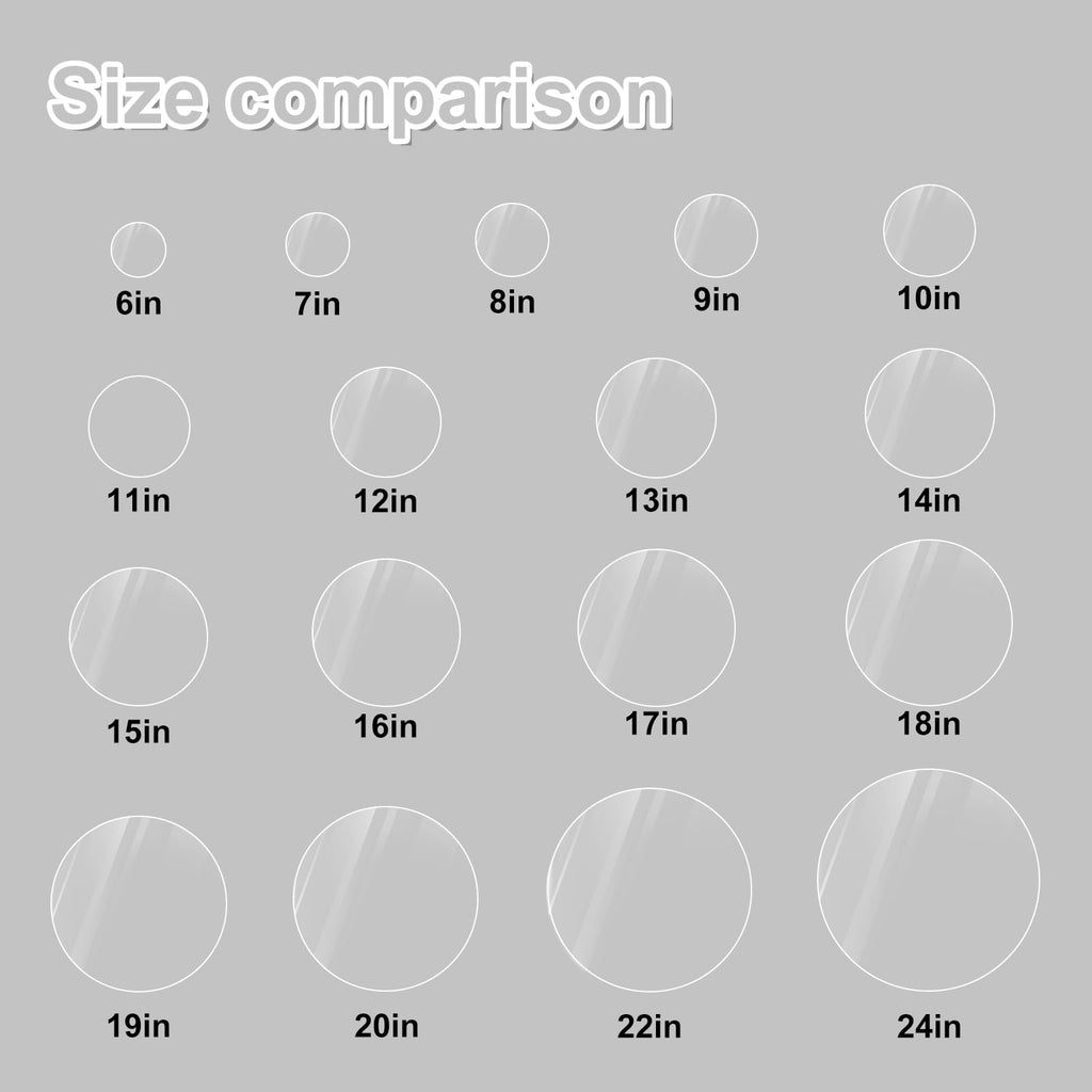 KINLINK 9in Plexiglass Sheets 1/8 inch Thick, 3mm Clear Circle PET Plastic Sheet for DIY Project, Craft, Cake Disk, Table top, Acrylic Sign and Wedding Invitation 2 Pack